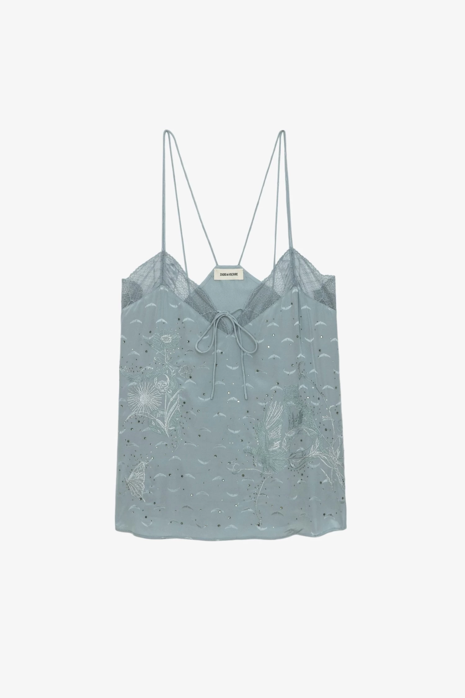 Zadig & Voltaire Capela Diamanté Silk Jacquard Camisole Glacier 9 Zadig & Voltaire Capela Diamanté Silk Jacquard Camisole Glacier - Image 7