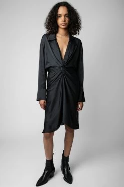 Zadig & Voltaire Rozo Satin Dress Black