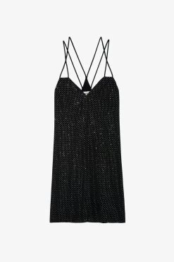 Zadig & Voltaire Rohana Diamanté Silk Dress Black 11 Zadig & Voltaire Rohana Diamanté Silk Dress Black -Trendy Threads Deals wwdr01260 noir