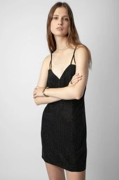 Zadig & Voltaire Rohana Diamanté Silk Dress Black 9 Zadig & Voltaire Rohana Diamanté Silk Dress Black -Trendy Threads Deals wwdr01260 noir 3