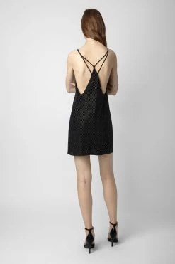 Zadig & Voltaire Rohana Diamanté Silk Dress Black 10 Zadig & Voltaire Rohana Diamanté Silk Dress Black -Trendy Threads Deals wwdr01260 noir 5