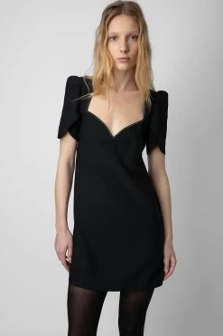 Zadig & Voltaire Roxelle Diamanté Dress Black 11 Zadig & Voltaire Roxelle Diamanté Dress Black -Trendy Threads Deals wwdr01289 noir 13