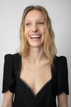 Zadig & Voltaire Roxelle Diamanté Dress Black 12 Zadig & Voltaire Roxelle Diamanté Dress Black -Trendy Threads Deals wwdr01289 noir 14