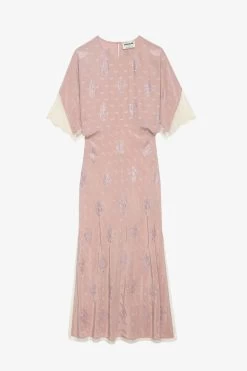 Zadig & Voltaire Rey Silk Jacquard Dress Primrose -Trendy Threads Deals wwdr01326 primerose