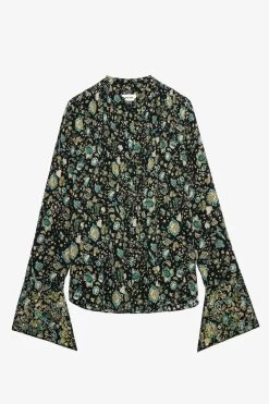 Zadig & Voltaire Taika Diamanté Silk Blouse Black -Trendy Threads Deals wwsh00526 noir 1