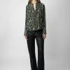 Zadig & Voltaire Taika Diamanté Silk Blouse Black -Trendy Threads Deals wwsh00526 noir 2