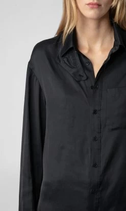 Zadig & Voltaire Tyrone Satin Shirt Black -Trendy Threads Deals wwsh00558 noir 7
