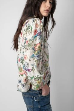 Zadig & Voltaire Tadeo Diamanté Silk Blouse Vanille -Trendy Threads Deals wwsh00563 vanille 5