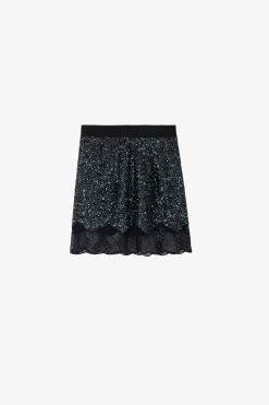 Zadig & Voltaire Justicias Sequin Skirt Black 8 Zadig & Voltaire Justicias Sequin Skirt Black -Trendy Threads Deals wwsk00384 noir