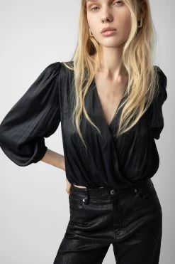 Zadig & Voltaire Tyfon Satin Top Black